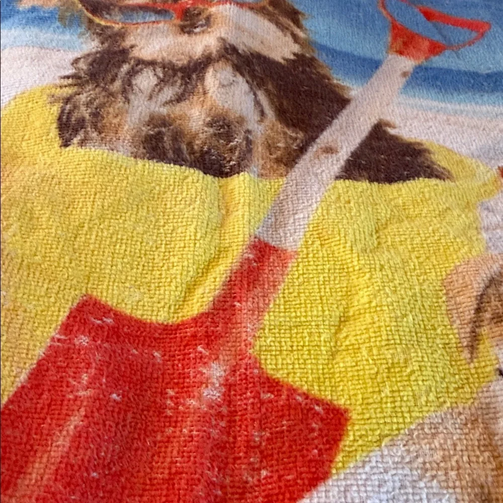 Dog Beach Towel sunglasses kid girl teen toy rainbow swim swimsuit puppy tie-dye
